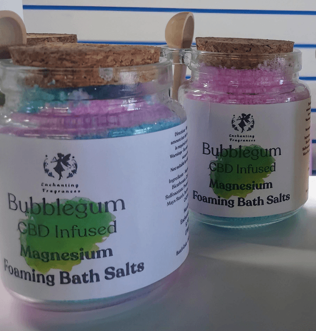 CBD Magnesium Foaming Bath Salts - Bubblegum 