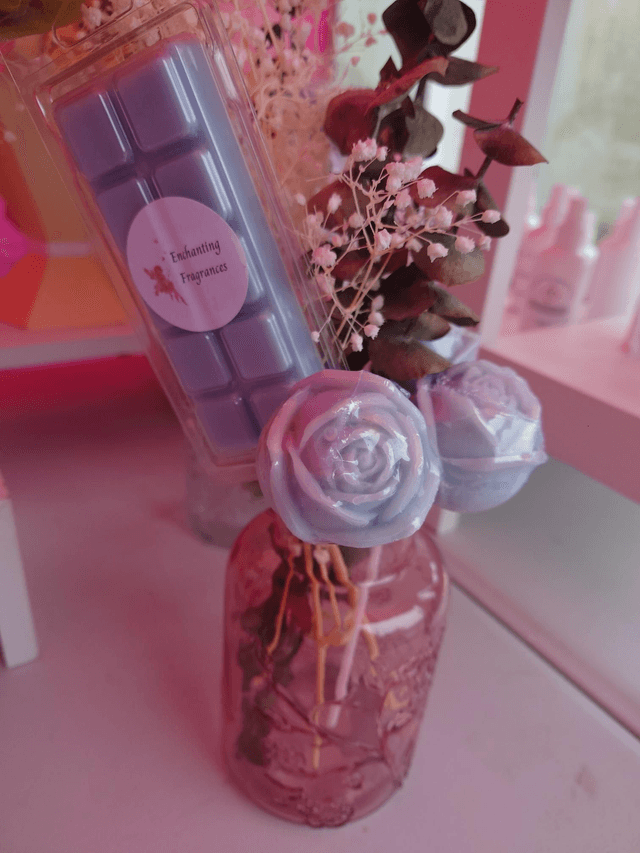 Wax Rose Vase 